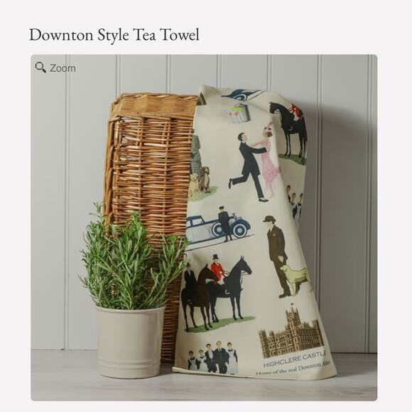 Downton Abbey Print Highclere Castle Kitchen Tea Towel Cotton 30”X20” NEW - Picture 1 of 8